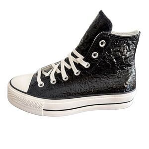 New Women’s Chuck Taylor All Star Lift Platform High Crinkled Leather  SIZE 8